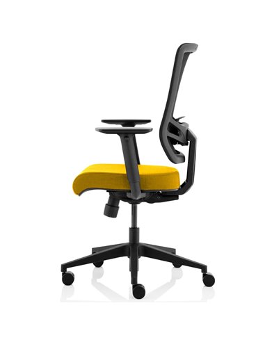 Dynamic Ergo Twist Office Chair Bespoke Fabric Seat Senna Yellow Mesh Back KCUP1896