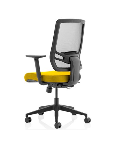 Dynamic Ergo Twist Office Chair Bespoke Fabric Seat Senna Yellow Mesh Back KCUP1896