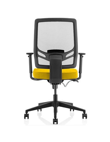Dynamic Ergo Twist Office Chair Bespoke Fabric Seat Senna Yellow Mesh Back KCUP1896