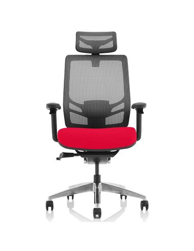 Dynamic Ergo Click Posture Office Chair Bespoke Fabric Seat Bergamot Cherry Black Mesh Back with Headrest KCUP1928