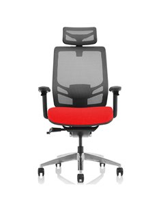 Dynamic Ergo Click Posture Office Chair Bespoke Fabric Seat Tabasco Orange Black Mesh Back with Headrest KCUP1931 2
