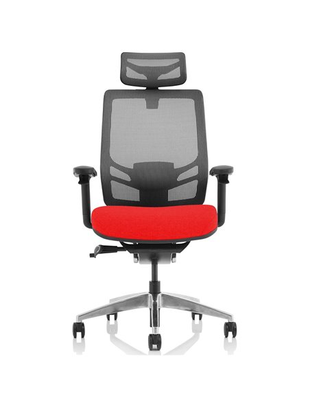 Dynamic Ergo Click Posture Office Chair Bespoke Fabric Seat Tabasco Orange Black Mesh Back with Headrest KCUP1931 - pic 81371 | FastDaddyshop