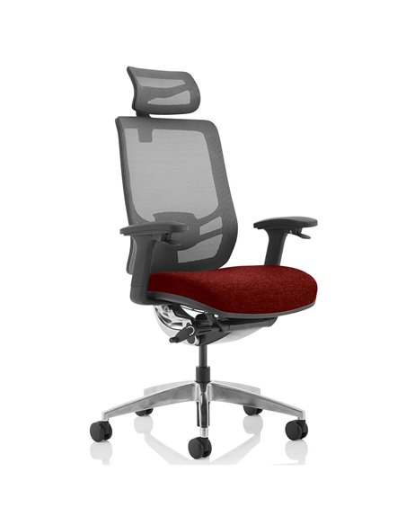 Dynamic Ergo Click Posture Office Chair Bespoke Fabric Seat Ginseng Chilli Black Mesh Back with Headrest KCUP1933 - pic 81374 | FastDaddyshop