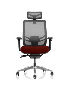 Dynamic Ergo Click Posture Office Chair Bespoke Fabric Seat Ginseng Chilli Black Mesh Back with Headrest KCUP1933 2