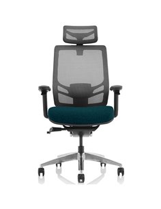 Dynamic Ergo Click Posture Office Chair Bespoke Fabric Seat Maringa Teal Black Mesh Back with Headrest KCUP1934 2