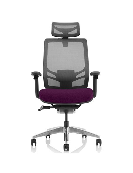 Dynamic Ergo Click Posture Office Chair Bespoke Fabric Seat Tansy Purple Black Mesh Back with Headrest KCUP1935 - pic 81379 | FastDaddyshop
