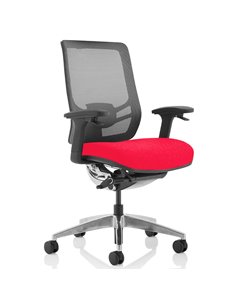 Dynamic Ergo Click Posture Office Chair Bespoke Fabric Seat Bergamot Cherry Black Mesh Back KCUP1936
