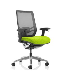 Dynamic Ergo Click Posture Office Chair Bespoke Fabric Seat Myrrh Green Black Mesh Back KCUP1937