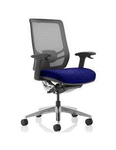 Dynamic Ergo Click Posture Office Chair Bespoke Fabric Seat Stevia Blue Black Mesh Back KCUP1938