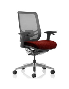 Dynamic Ergo Click Posture Office Chair Bespoke Fabric Seat Ginseng Chilli Black Mesh Back KCUP1941
