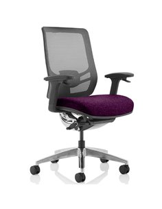 Dynamic Ergo Click Posture Office Chair Bespoke Fabric Seat Tansy Purple Black Mesh Back KCUP1943