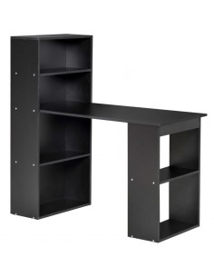 Homcom 120cm Modern Computer Desk with 6 Shelves, Black