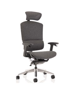 Dynamic Ergo Click Posture Office Chair Plus Grey Fabrimesh with Headrest PO000064