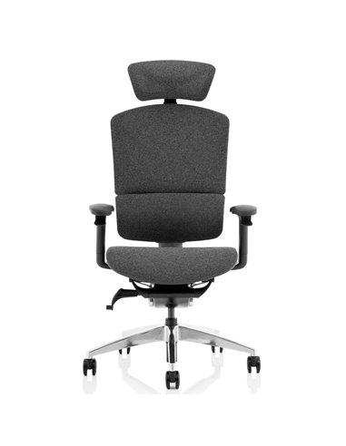 Dynamic Ergo Click Posture Office Chair Plus Grey Fabrimesh with Headrest PO000064