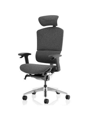 Dynamic Ergo Click Posture Office Chair Plus Grey Fabrimesh with Headrest PO000064