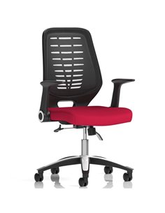 Dynamic Relay Task Operator Chair Bespoke Colour Black Back Bergamot Cherry With Folding Arms KCUP0505