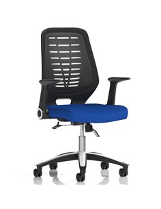 Dynamic Relay Task Operator Chair Bespoke Colour Black Back Stevia Blue With Folding Arms KCUP0507