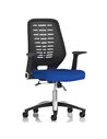Dynamic Relay Task Operator Chair Bespoke Colour Black Back Stevia Blue With Folding Arms KCUP0507