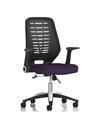 Dynamic Relay Task Operator Chair Bespoke Colour Black Back Tansy Purple With Folding Arms KCUP0512