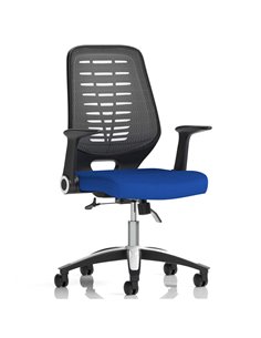 Dynamic Relay Task Operator Chair Bespoke Colour Silver Back Stevia Blue With Folding Arms KCUP0515