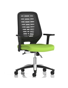 Dynamic Relay Task Operator Chair Bespoke Colour Black Back Myrrh Green With Height Adjustable Arms KCUP2066