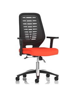 Dynamic Relay Task Operator Chair Bespoke Colour Black Back Tabasco Orange With Height Adjustable Arms KCUP2068
