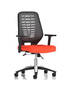 Dynamic Relay Task Operator Chair Bespoke Colour Silver Back Tabasco Orange With Height Adjustable Arms KCUP2076
