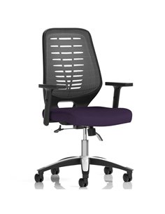 Dynamic Relay Task Operator Chair Bespoke Colour Silver Back Tansy Purple With Height Adjustable Arms KCUP2080