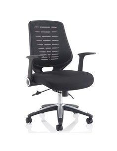 Dynamic Relay Task Operator Chair Airmesh Seat Black Back With Folding Arms OP000115