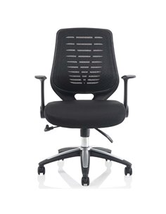 Dynamic Relay Task Operator Chair Airmesh Seat Black Back With Folding Arms OP000115 2