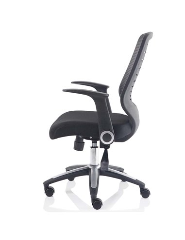 Dynamic Relay Task Operator Chair Airmesh Seat Black Back With Folding Arms OP000115