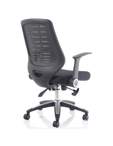 Dynamic Relay Task Operator Chair Airmesh Seat Black Back With Folding Arms OP000115