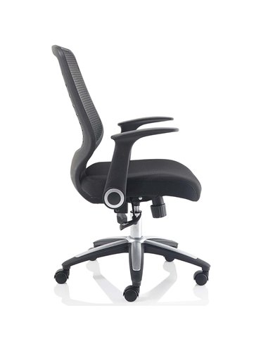 Dynamic Relay Task Operator Chair Airmesh Seat Black Back With Folding Arms OP000115