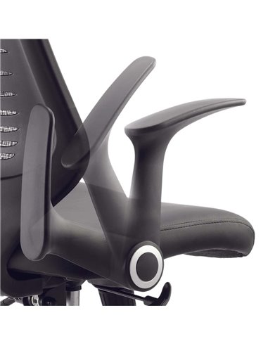 Dynamic Relay Task Operator Chair Airmesh Seat Black Back With Folding Arms OP000115