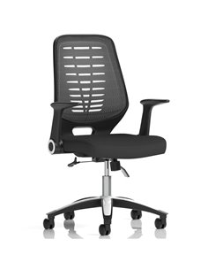 Dynamic Relay Task Operator Chair Airmesh Seat Silver Back With Folding Arms OP000116