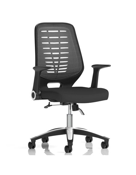 Dynamic Relay Task Operator Chair Airmesh Seat Silver Back With Folding Arms OP000116 - pic 81527 | FastDaddyshop
