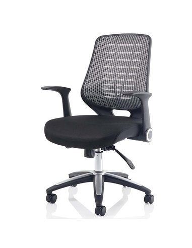 Dynamic Relay Task Operator Chair Airmesh Seat Silver Back With Folding Arms OP000116