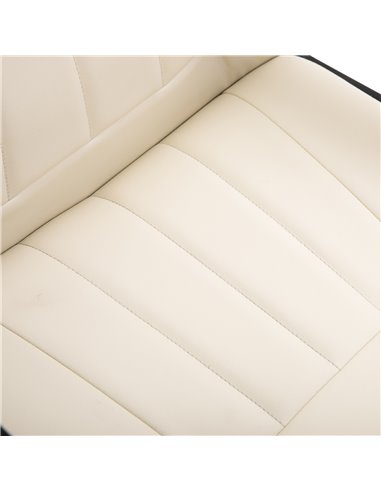 HOMCOM Swivel Executive Office Chair Home Office Mid Back PU Leather Computer Desk Chair for Adults with Arm, Wheels, Cream