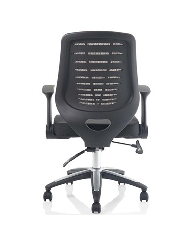 Dynamic Relay Task Operator Chair Airmesh Seat Silver Back With Folding Arms OP000116