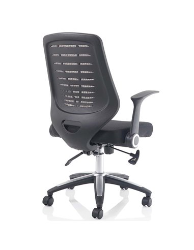 Dynamic Relay Task Operator Chair Airmesh Seat Silver Back With Folding Arms OP000116
