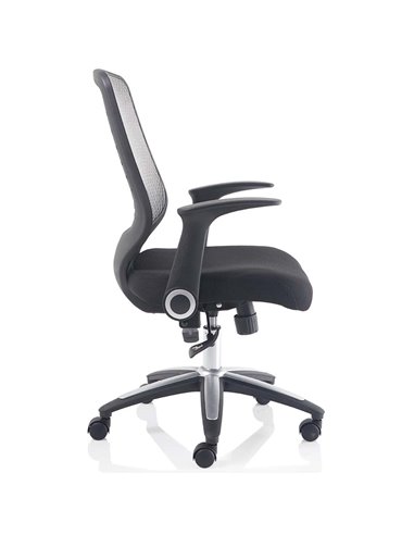 Dynamic Relay Task Operator Chair Airmesh Seat Silver Back With Folding Arms OP000116