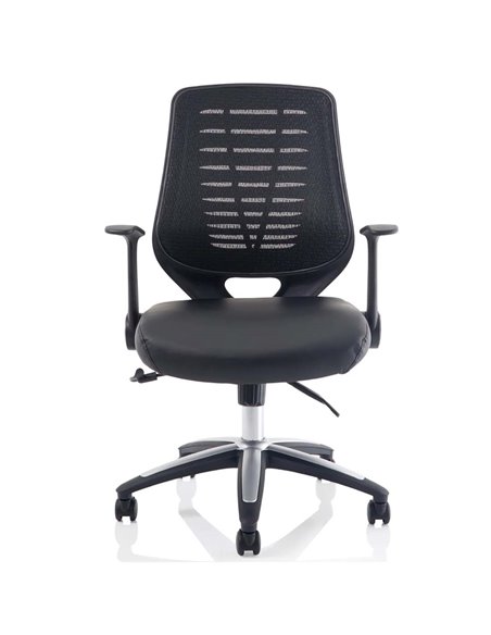 Dynamic Relay Task Operator Chair Leather Seat Black Back With Folding Arms OP000117 - pic 81536 | FastDaddyshop