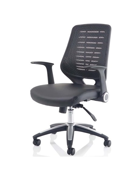 Dynamic Relay Task Operator Chair Leather Seat Black Back With Folding Arms OP000117 - pic 81537 | FastDaddyshop