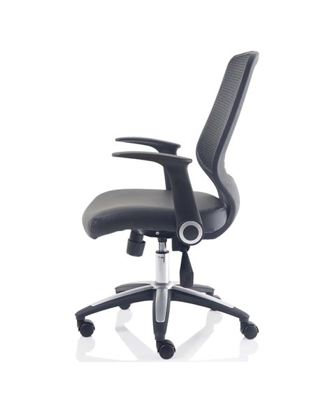 Dynamic Relay Task Operator Chair Leather Seat Black Back With Folding Arms OP000117 - pic 81538 | FastDaddyshop