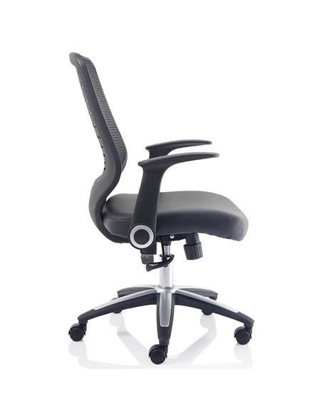 Dynamic Relay Task Operator Chair Leather Seat Black Back With Folding Arms OP000117 - pic 81542 | FastDaddyshop