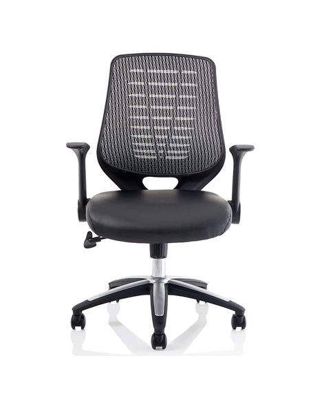 Dynamic Relay Task Operator Chair Leather Seat Silver Back With Folding Arms OP000118 - pic 81544 | FastDaddyshop