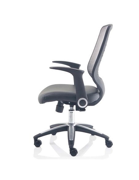 Dynamic Relay Task Operator Chair Leather Seat Silver Back With Folding Arms OP000118 - pic 81546 | FastDaddyshop