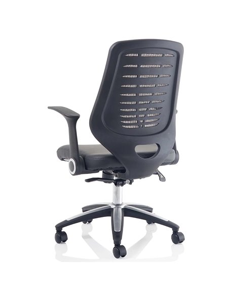 Dynamic Relay Task Operator Chair Leather Seat Silver Back With Folding Arms OP000118 - pic 81547 | FastDaddyshop