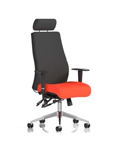 Dynamic Onyx Posture Office Chair Bespoke Colour Seat With Headrest Tabasco Orange KCUP0420