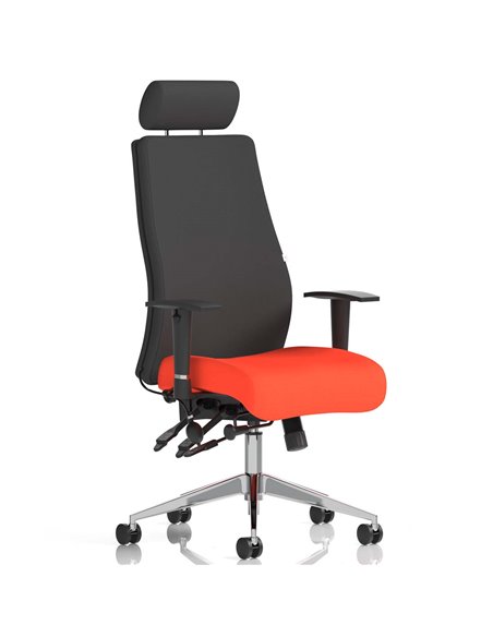 Dynamic Onyx Posture Office Chair Bespoke Colour Seat With Headrest Tabasco Orange KCUP0420 - pic 81575 | FastDaddyshop